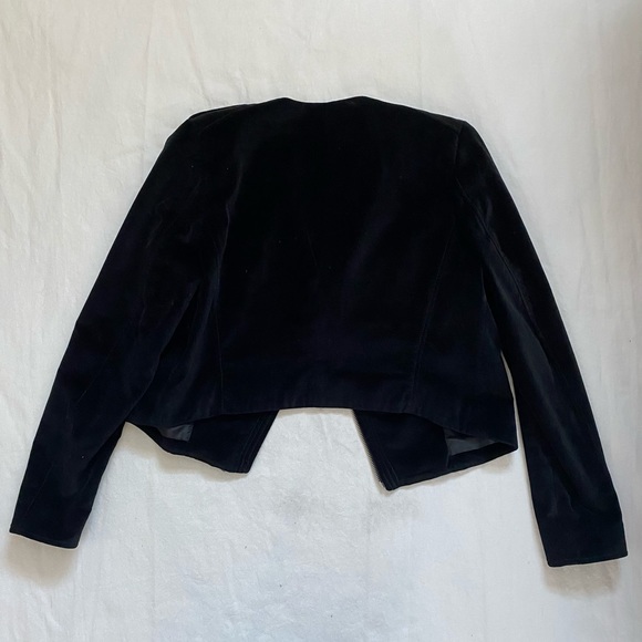 H&M Velvet Cropped Biker Jacket - Picture 2 of 4